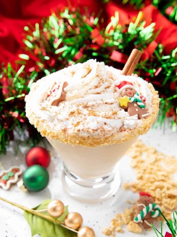 Closeup photo of gingerbread martini