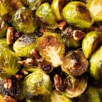a square photo of maple brussels sprouts