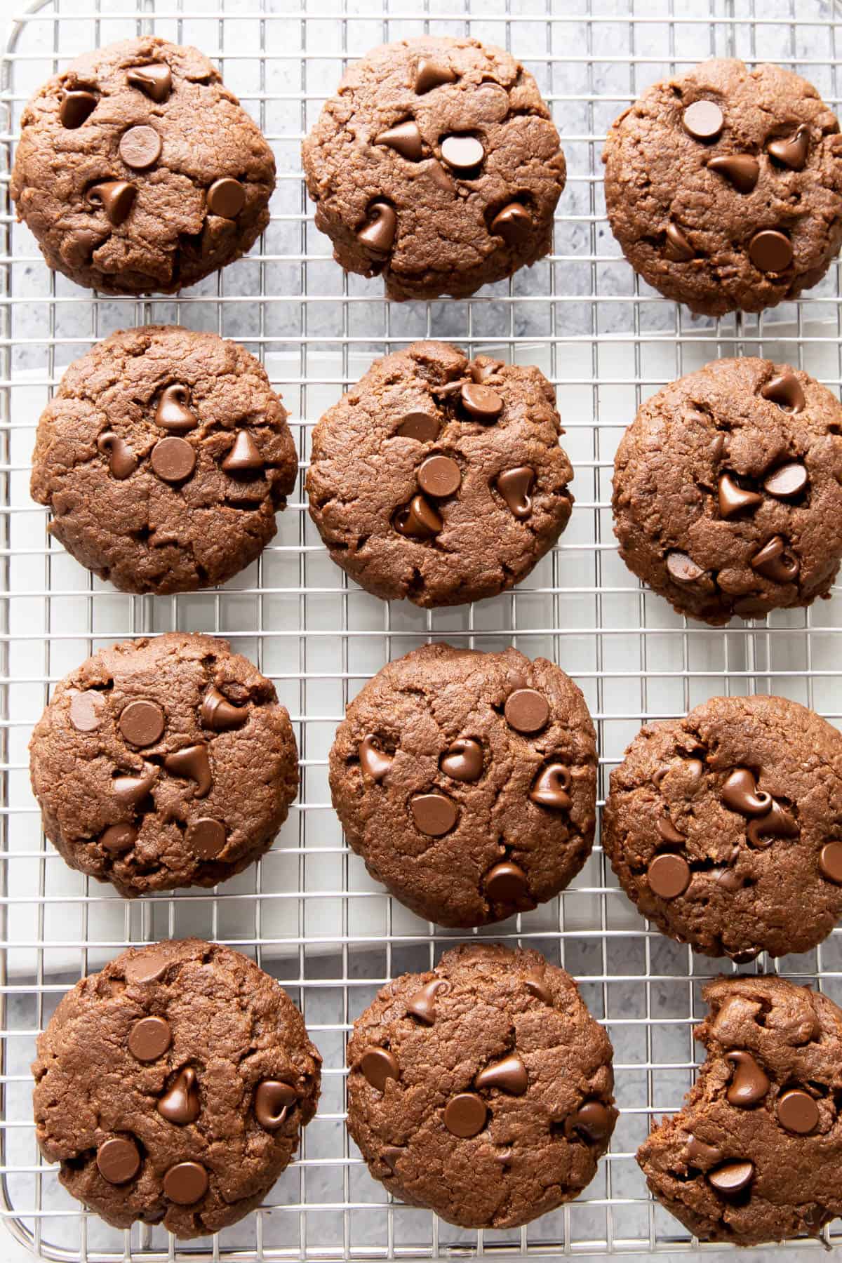 Rows of baked goodies on a gray backdrop