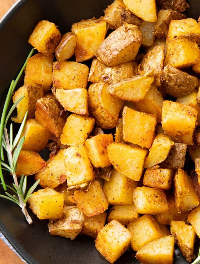 featured photo of crispy breakfast potatoes in a serving dish