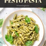 Pesto Pasta short pinterest image.