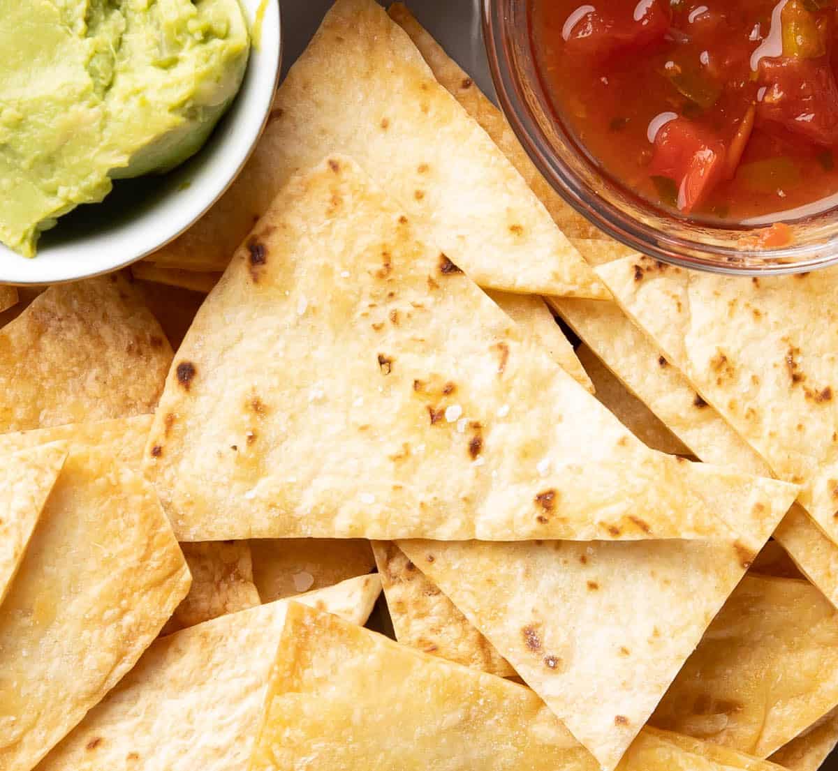 close up of the crisp texture of finished chips