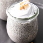 Coconut Chia Pudding Recipe short Pinterest image.