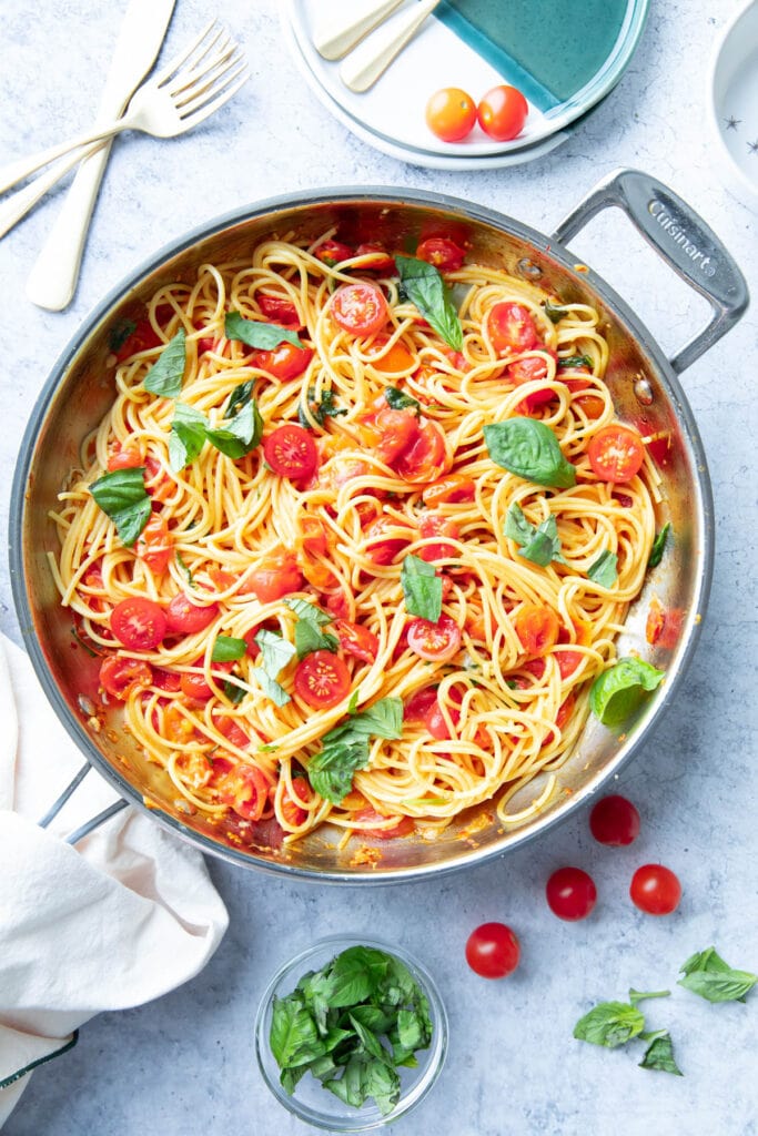 Tomato Basil Pasta - Beaming Baker