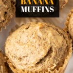 Healthy Banana Muffins short Pinterest image.