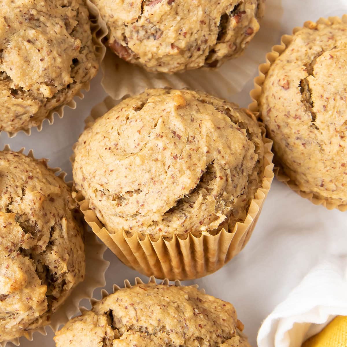 Close up of fresh baked goods to show the rounded tops and tender crumb