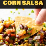 Black Bean and Corn Salsa short Pinterest image.