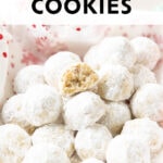 Snowball Cookies short Pinterest image.