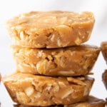 3 Ingredient Peanut Butter Oat Cups long Pinterest image.