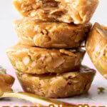 3 Ingredient Peanut Butter Oat Cups short Pinterest image.