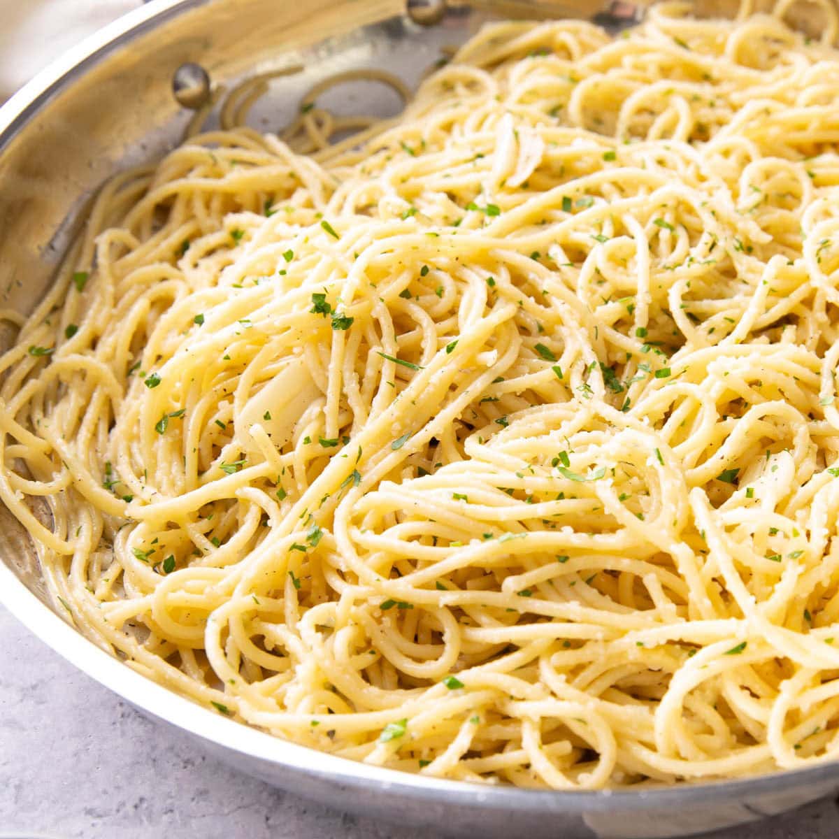Garlic Butter Pasta features buttery garlic spaghetti cooked perfectly