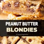 Peanut Butter Blondies medium Pinterest image.