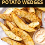 Air Fryer Potato Wedges short Pinterest image.