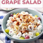Grape Salad short Pinterest image.