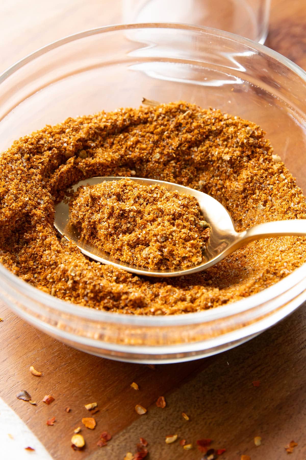 Close up to show textures of the Mexican-inspired spices in this blended seasoning recipe