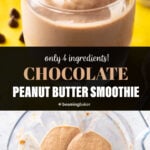 Chocolate Peanut Butter Smoothie medium Pinterest image.