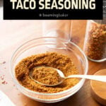 Taco Seasoning Recipe short Pinterest image.