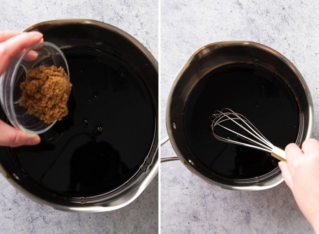 whisking sweetener into this recipe to cook it