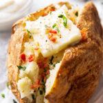 Air Fryer Baked Potatoes short Pinterest image.