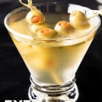 Extra Dirty Martini short Pinterest image.