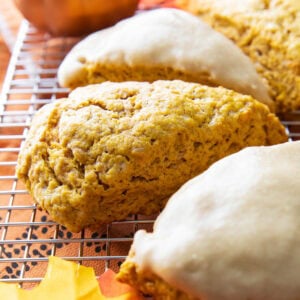 Pumpkin Scones With Maple Glaze