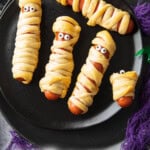 Mummy hot dogs long Pinterest image.