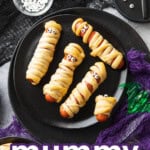 Mummy hot dogs short Pinterest image.