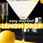 Lemon Drop Martini short Pinterest image.