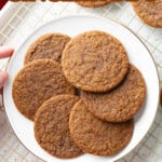 Gingersnap Cookie Recipe short Pinterest image.