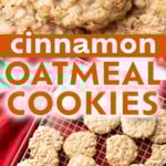 Cinnamon Oatmeal Cookies long Pinterest image.