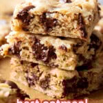 Oatmeal Cookie Bars short Pinterest image.