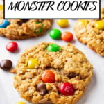 Monster cookies short Pinterest image.