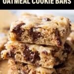 Oatmeal Cookie Bars short Pinterest image.