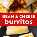 Easy Bean and Cheese Burritos Pinterest image.