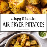 Air Fryer Roasted Potatoes medium Pinterest image.