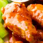 Air Fryer Buffalo Wings Recipe short Pinterest image.