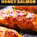 5 Ingredient Spicy Honey Teriyaki Salmon short Pinterest image.