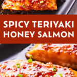 5 Ingredient Spicy Honey Teriyaki Salmon Pinterest image.