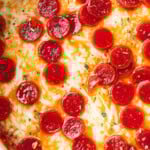 Pizza Dip with Cream Cheese long Pinterest image.