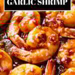 Asian Garlic Shrimp short Pinterest image.