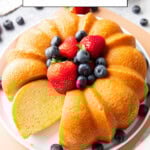 Buttermilk Pound Cake short Pinterest image.