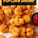 Popcorn Shrimp Recipe short Pinterest image.