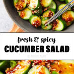 Spicy Asian Cucumber Salad long Pinterest image.