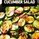 Spicy Asian Cucumber Salad short Pinterest image.