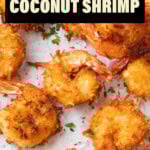 Easy Coconut Shrimp Recipe short Pinterest image.
