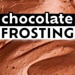 Easy Chocolate Frosting With Cocoa Powder long Pinterest image.