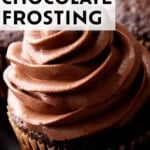 Easy Chocolate Frosting With Cocoa Powder short Pinterest image.