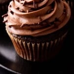 Fudgy Chocolate Cupcakes Pinterest image.