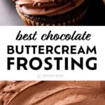 Chocolate frosting long Pinterest image.