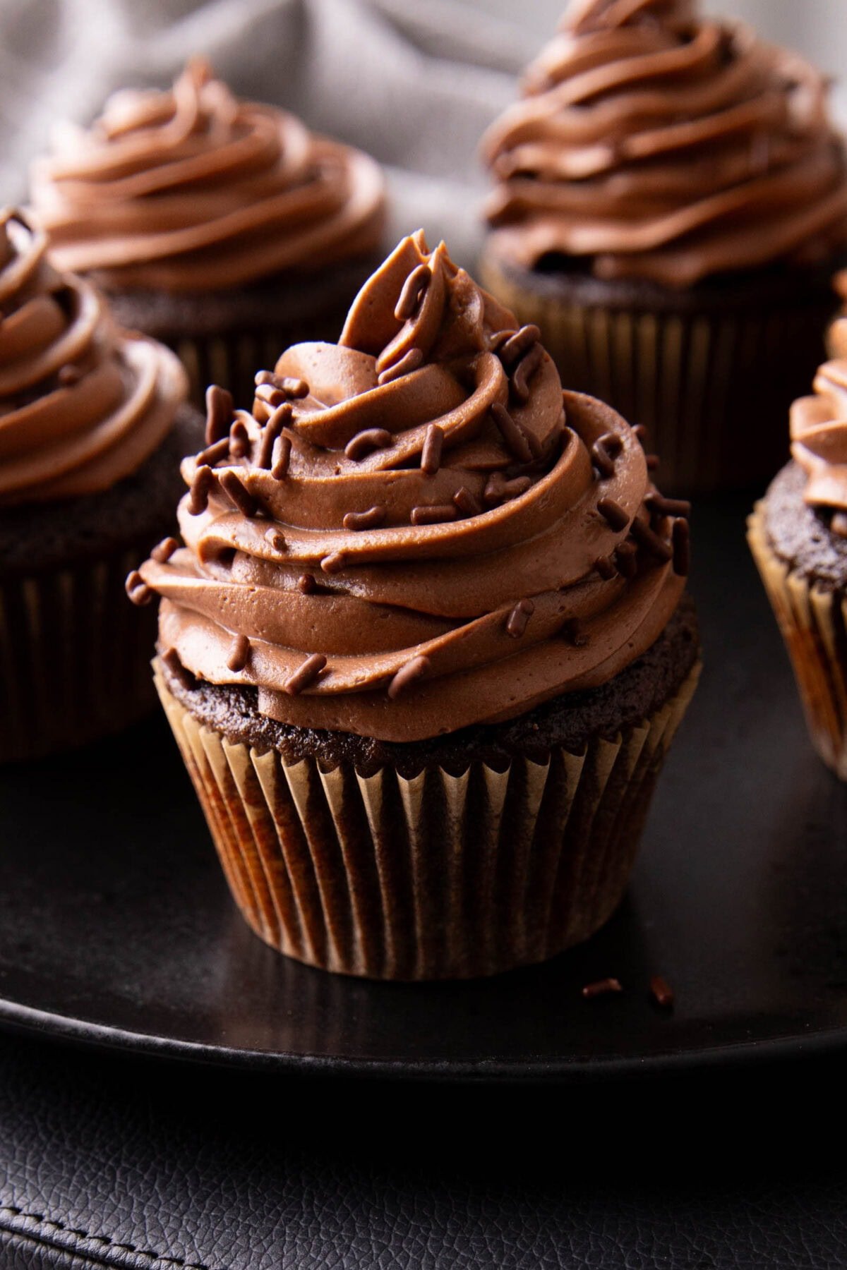 close up of the best chocolate cupcakes recipe